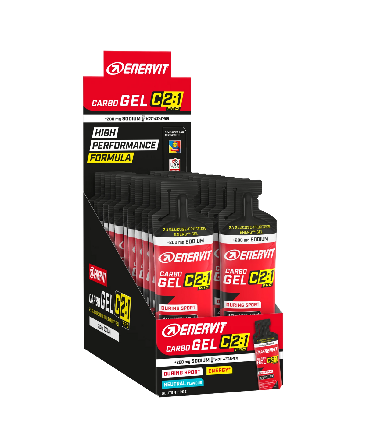 Enervit Carbo Gel C2:1PRO Neutral, box of 24 gels
